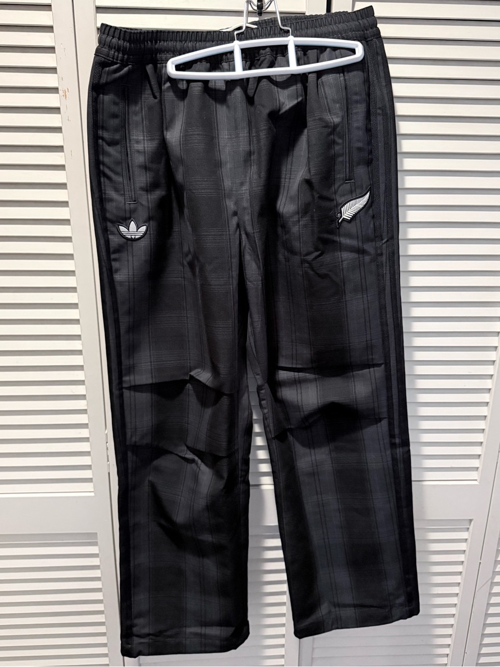 🖤 Adidas All Blacks Firebird Plaid Wide Leg Track Pants [NWT] 🇳🇿 🏉